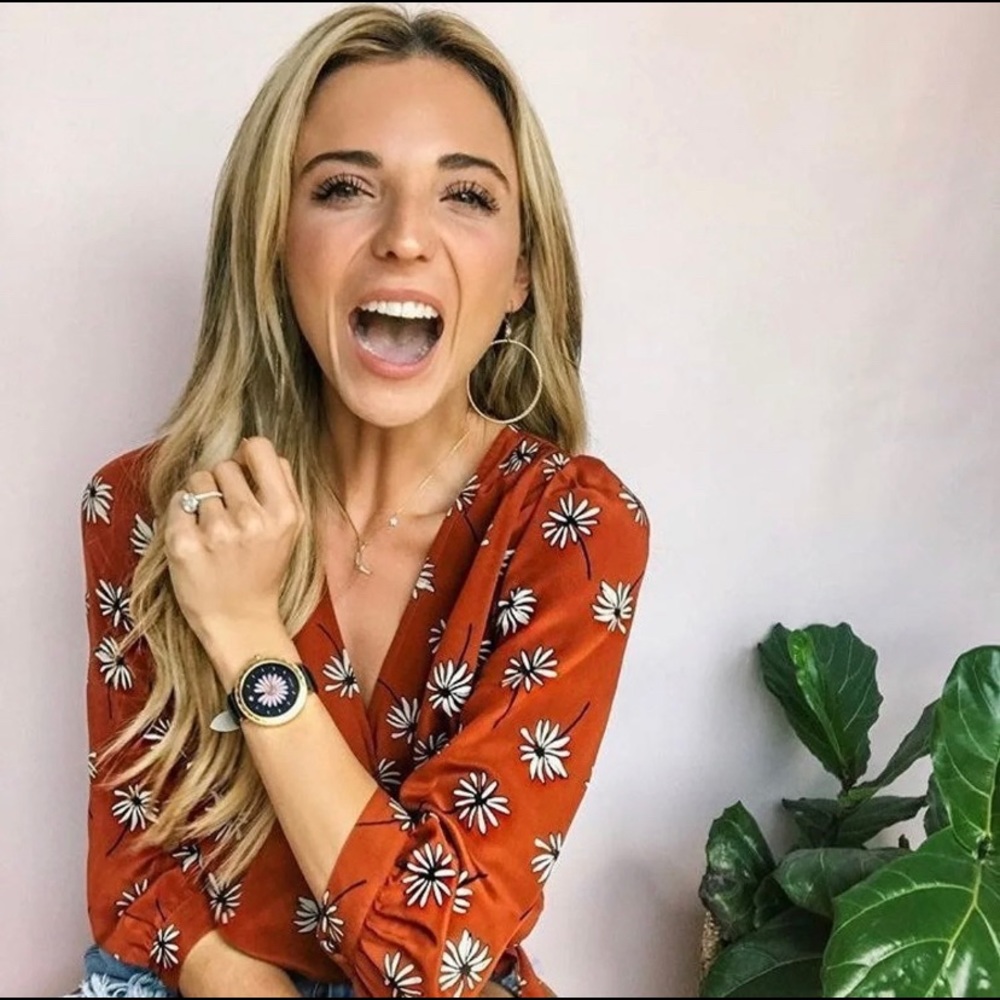 Madewell Silk Wrap Top Fresh Daisies